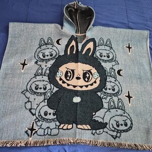 Kids Blue Hooded Poncho La Bubu